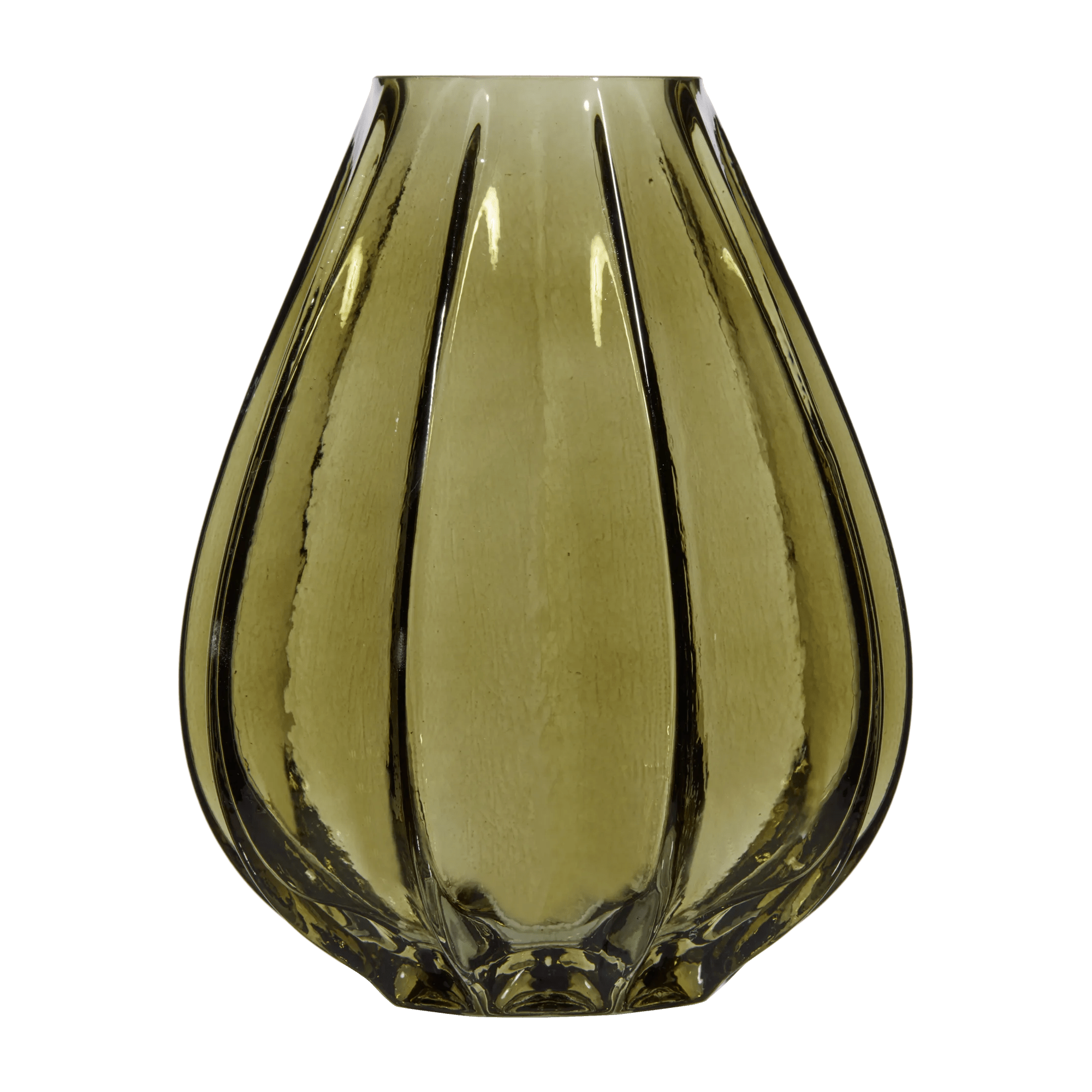 Ribbed Green Vase