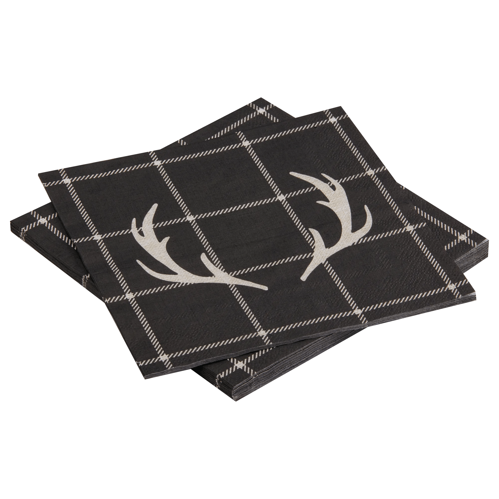 Set of 20 Antler Plaid Napkins