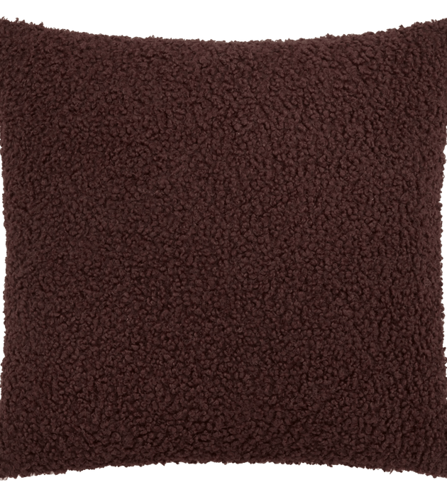 Coussin décoratif en boucle Doodle Brun
