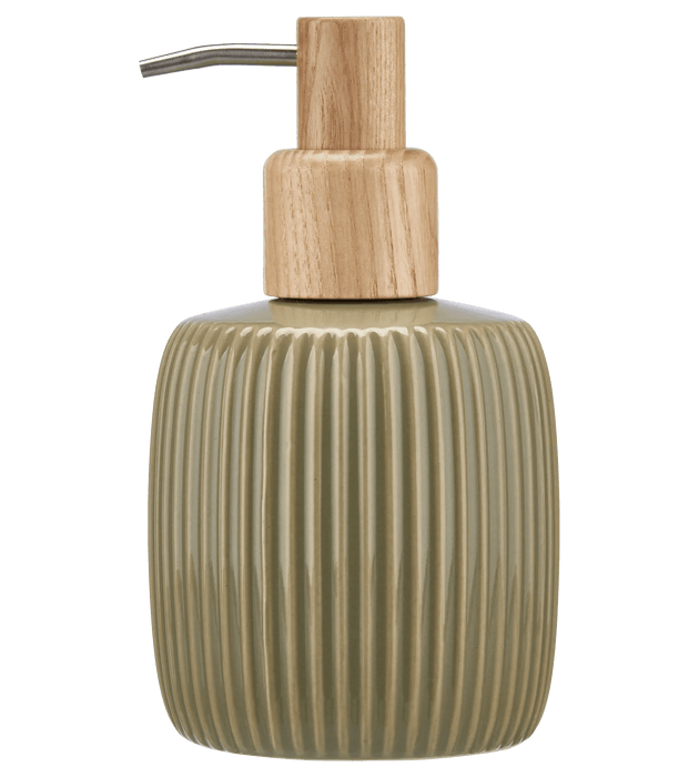 Distributeur de savon en céramique nervurée