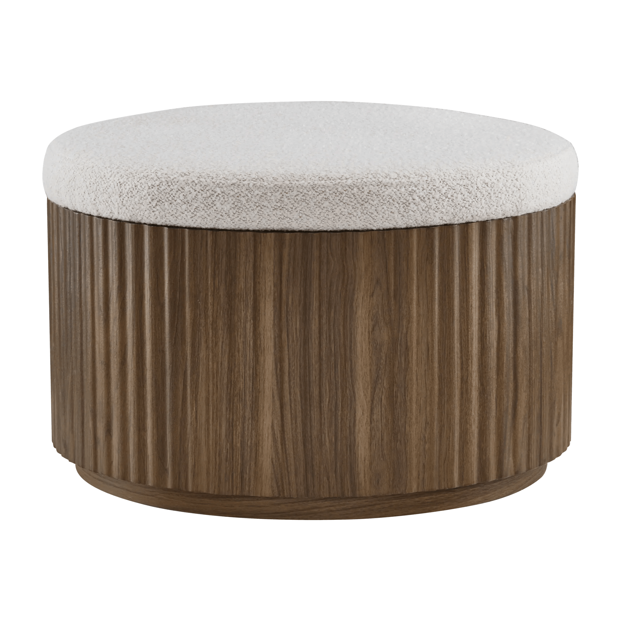 Pouf en tissu et bois avec rangement