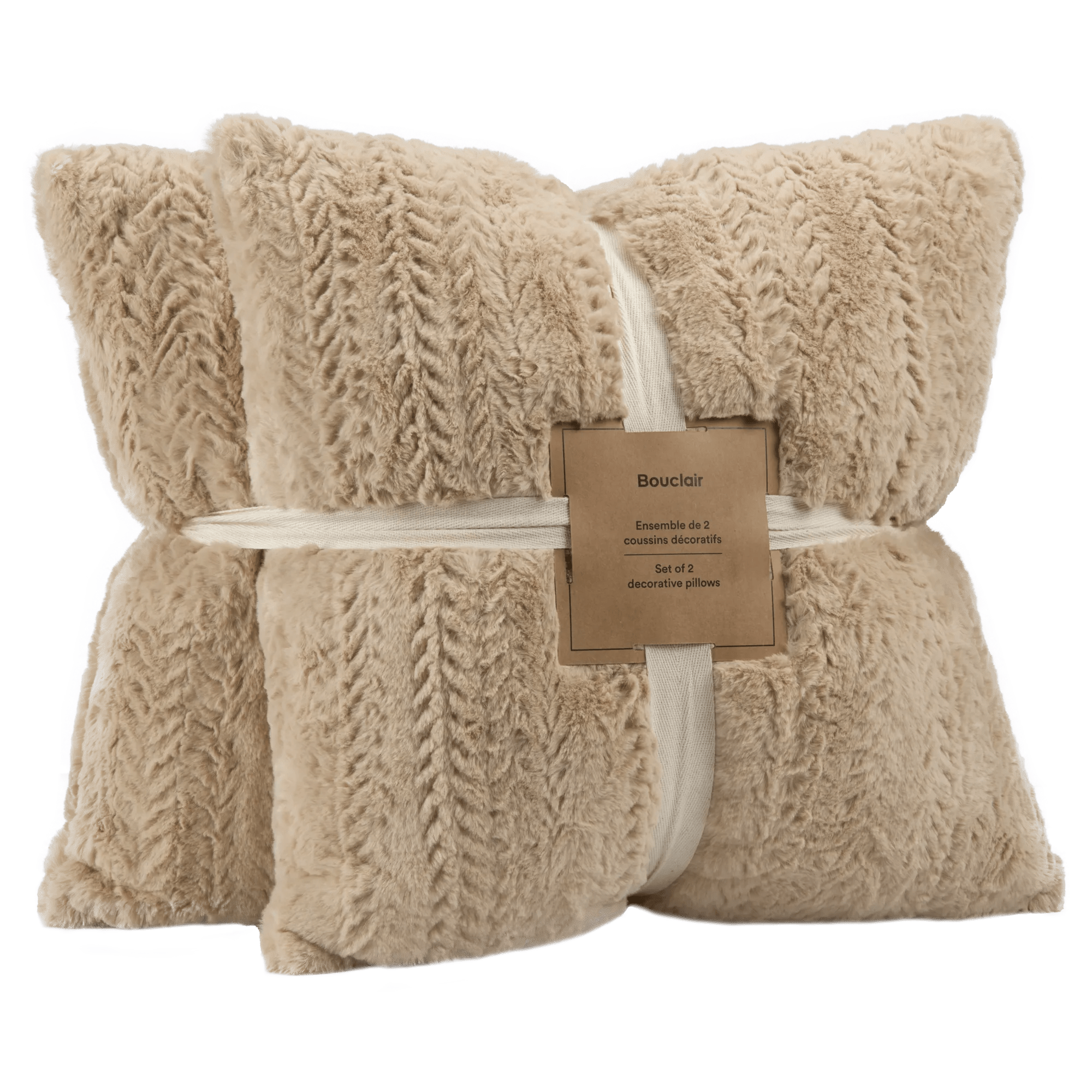 Ensemble de 2 coussins décoratifs Ellyn Beige