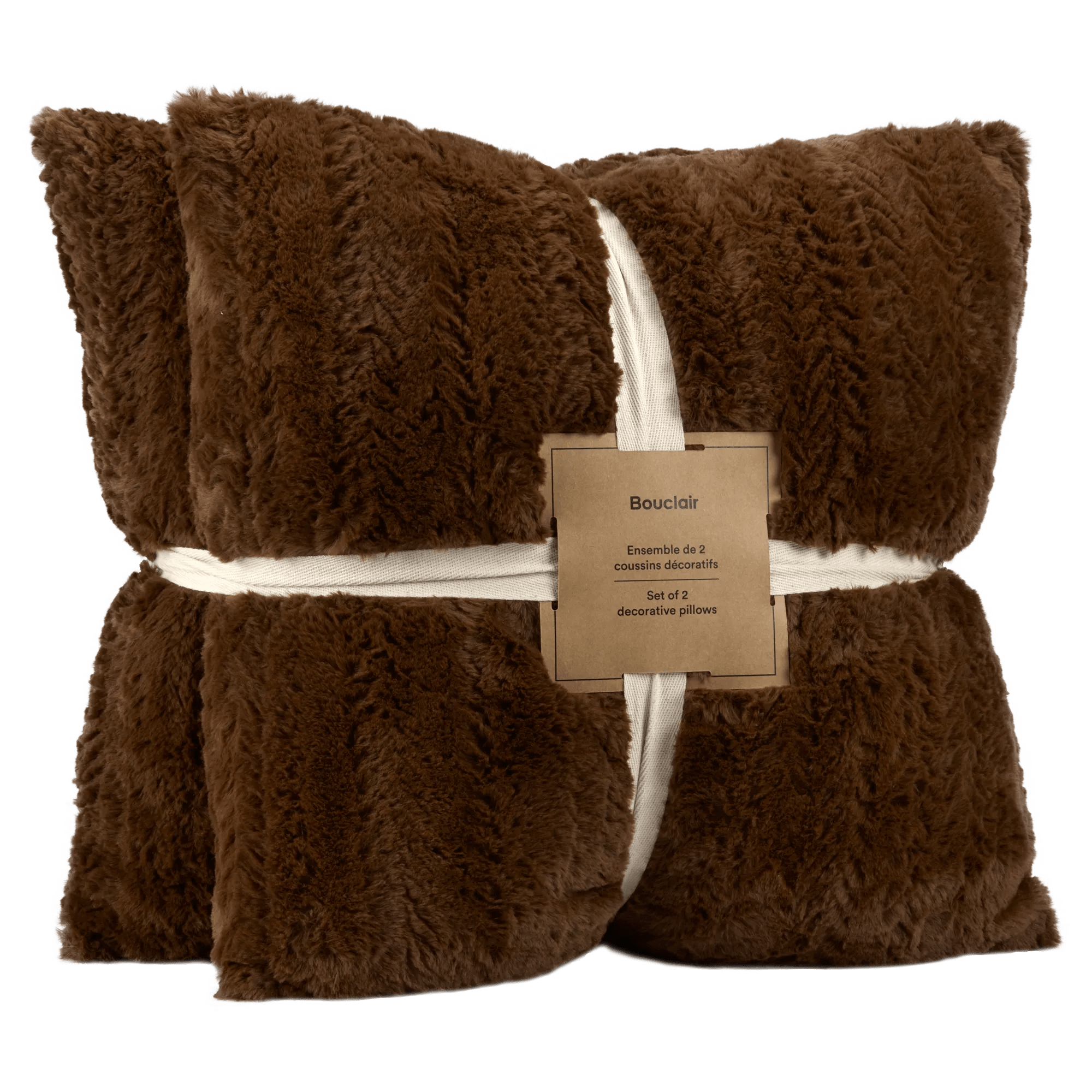 Ensemble de 2 coussins décoratifs Ellyn brun