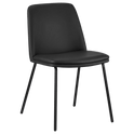 Black Faux Leather and Metal Dining Chair