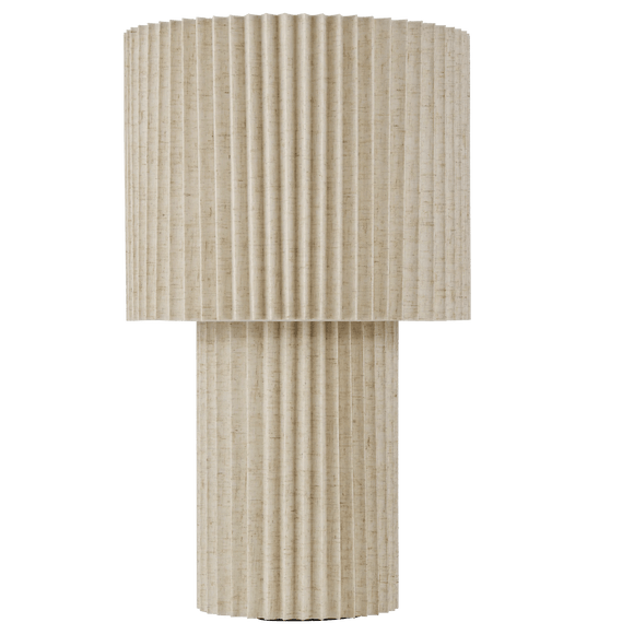 Lampe de table en lin à effet plissé
