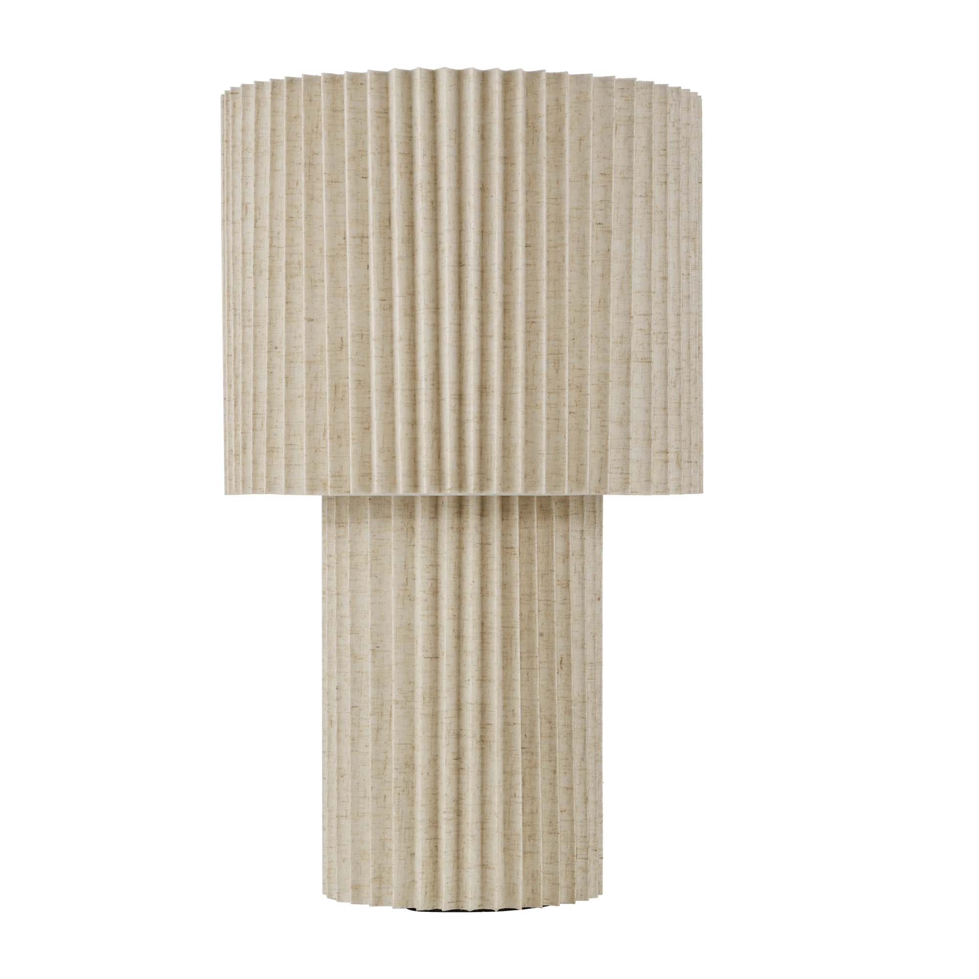 Lampe de table en lin à effet plissé