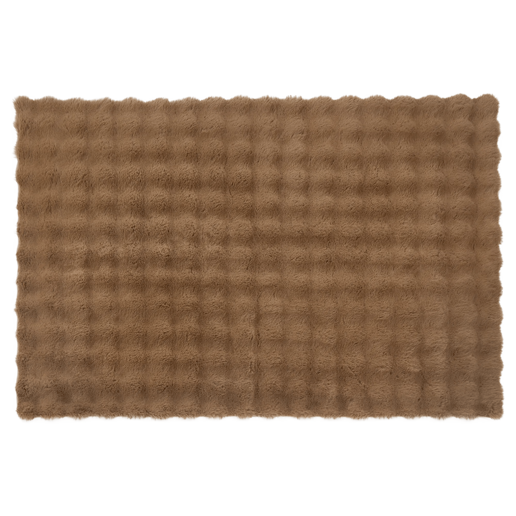 Tapis en fausse fourrure en forme de bulle brun