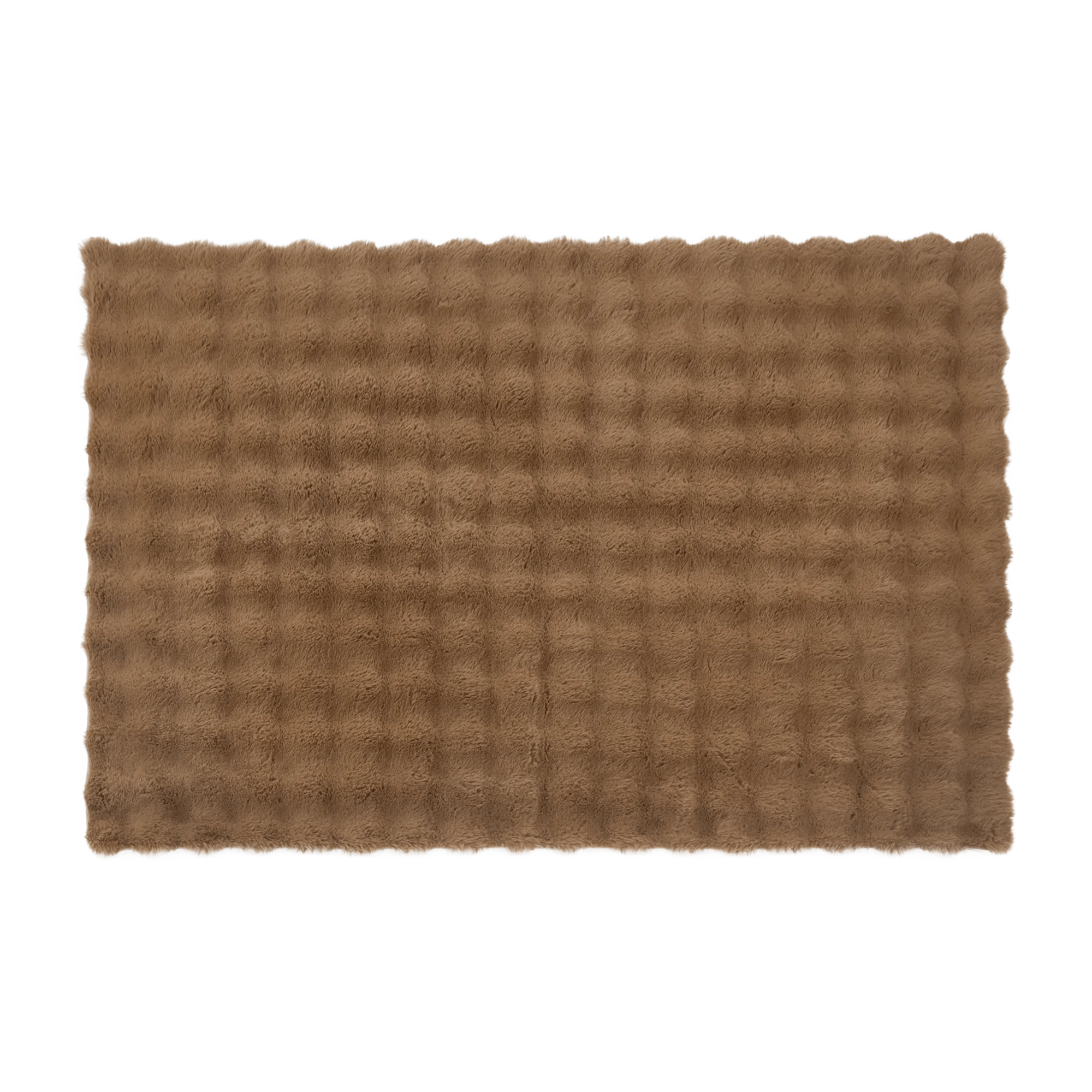 Brown Bubble Faux Fur Rug