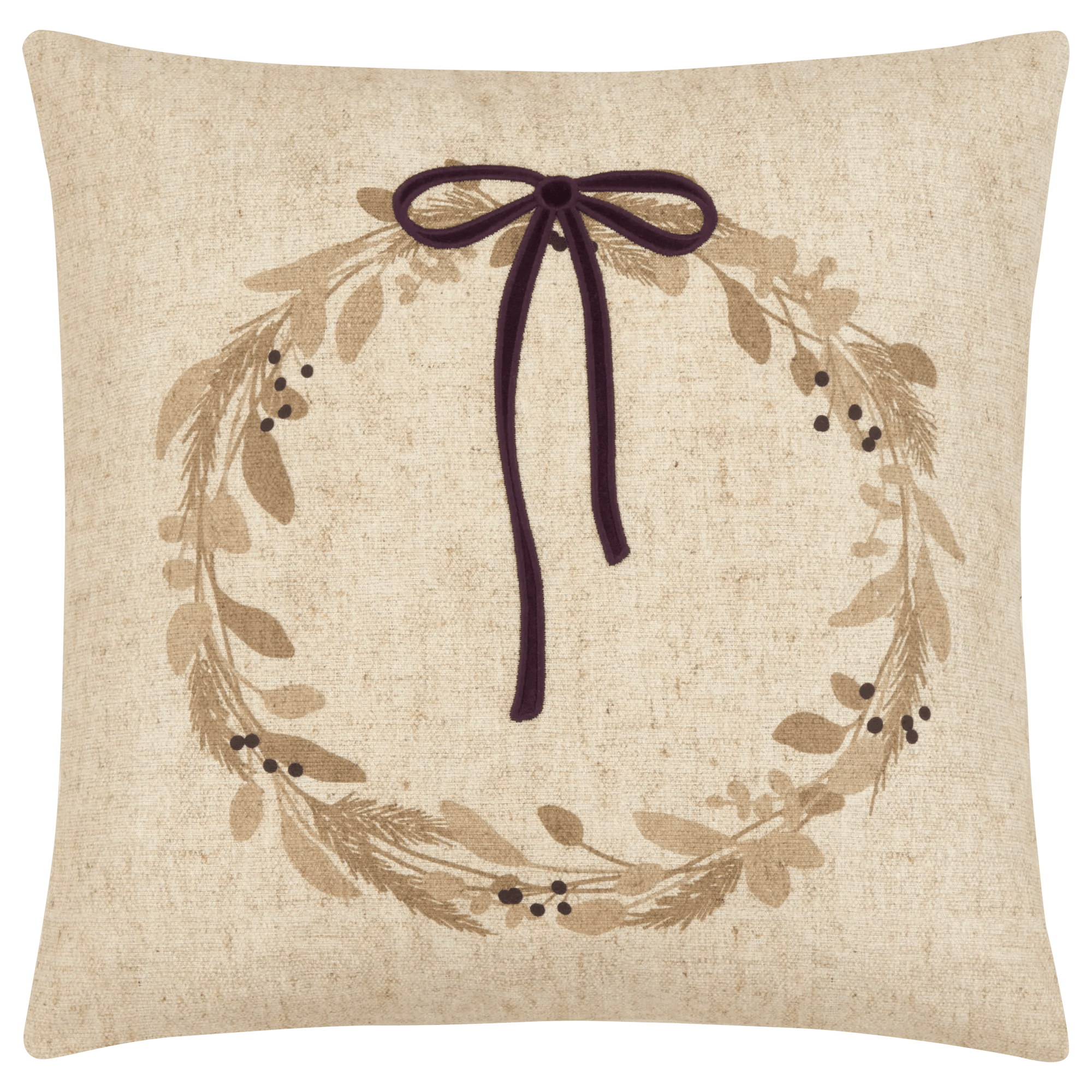Housse de coussin décorative Riviera avec noud brodé