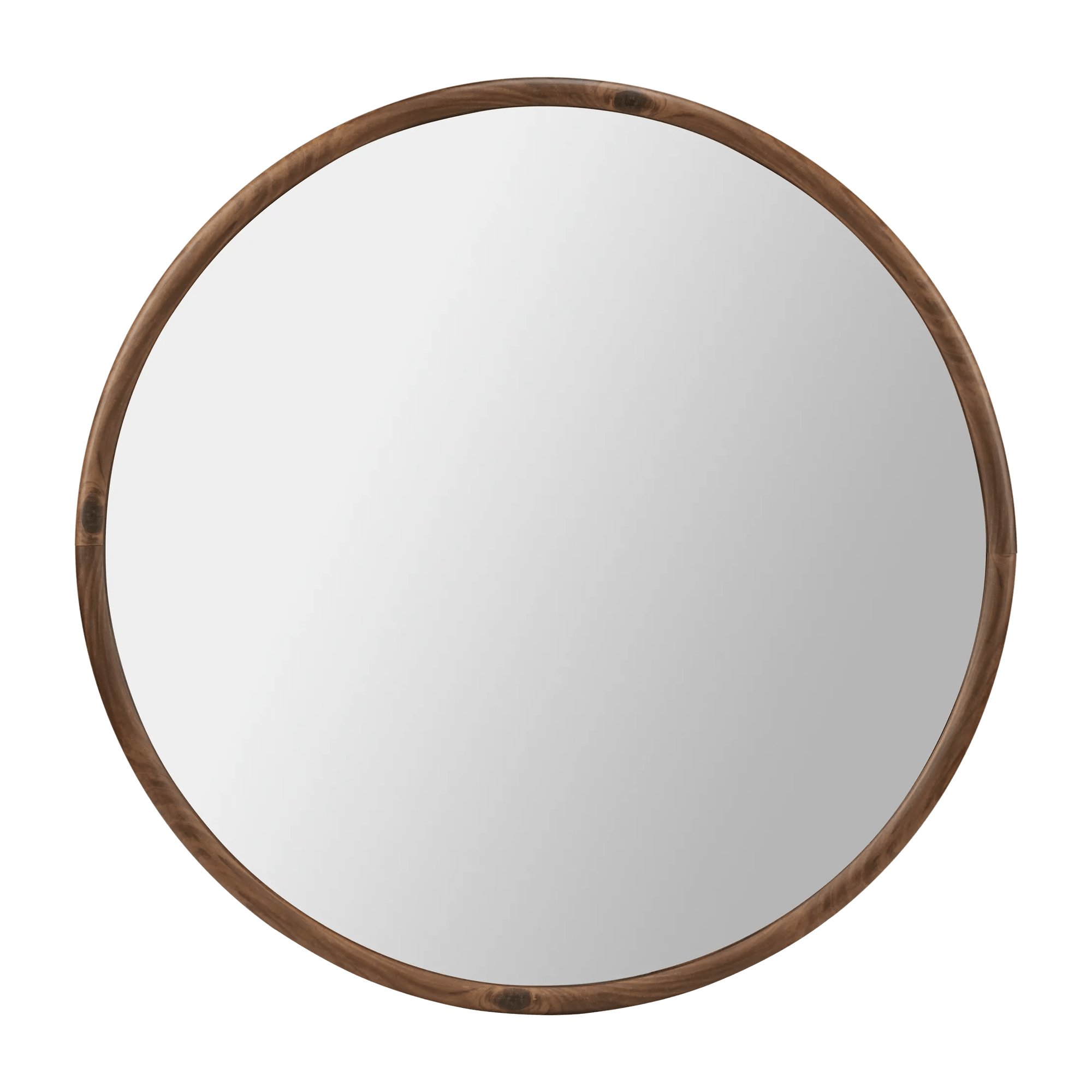 Round Wood Frame Mirror