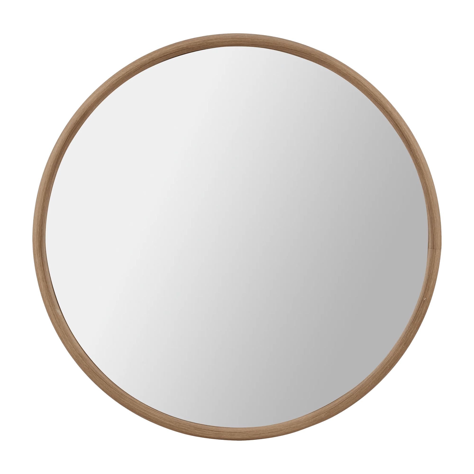 Round Mirror with Natural Frame