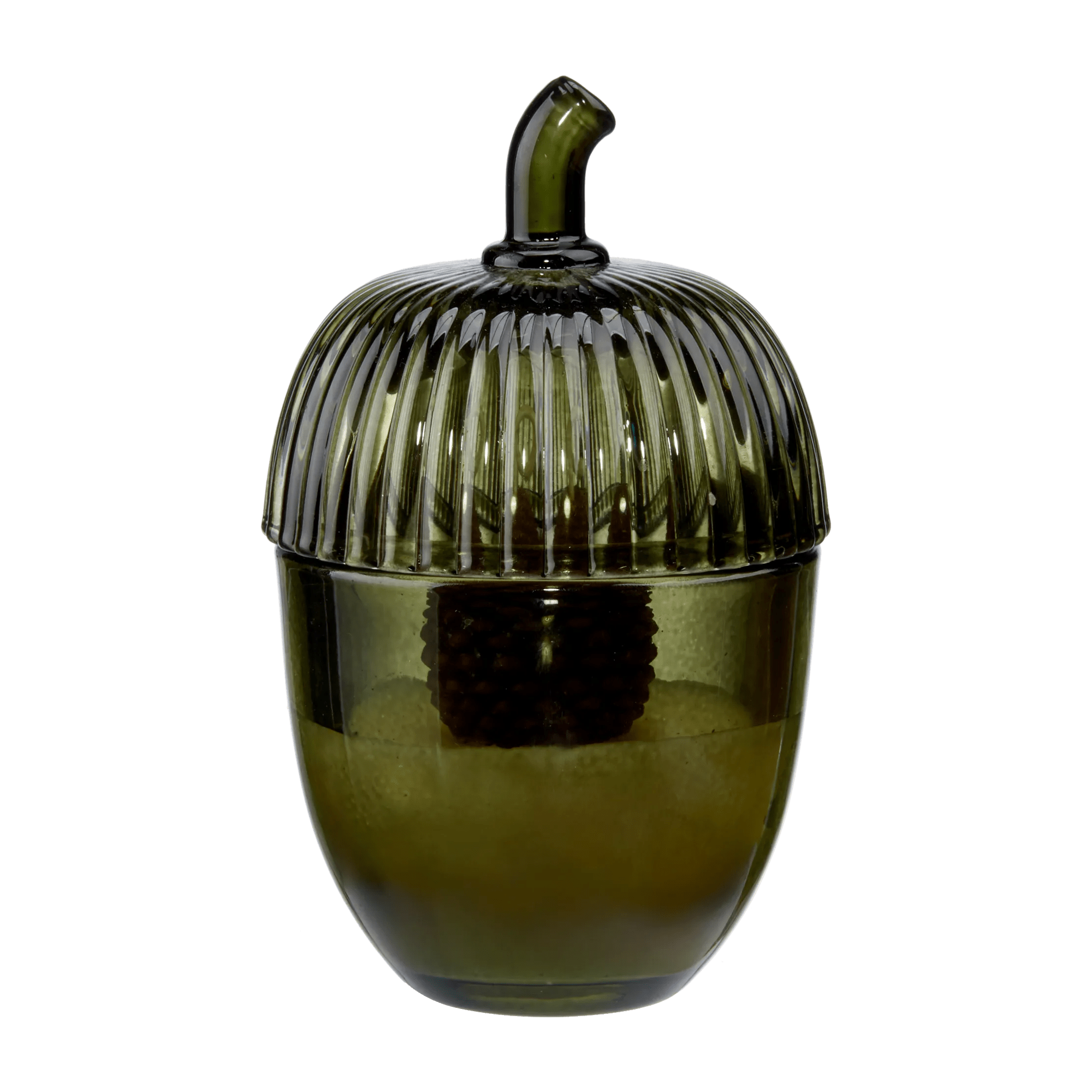 Bougie en verre gland