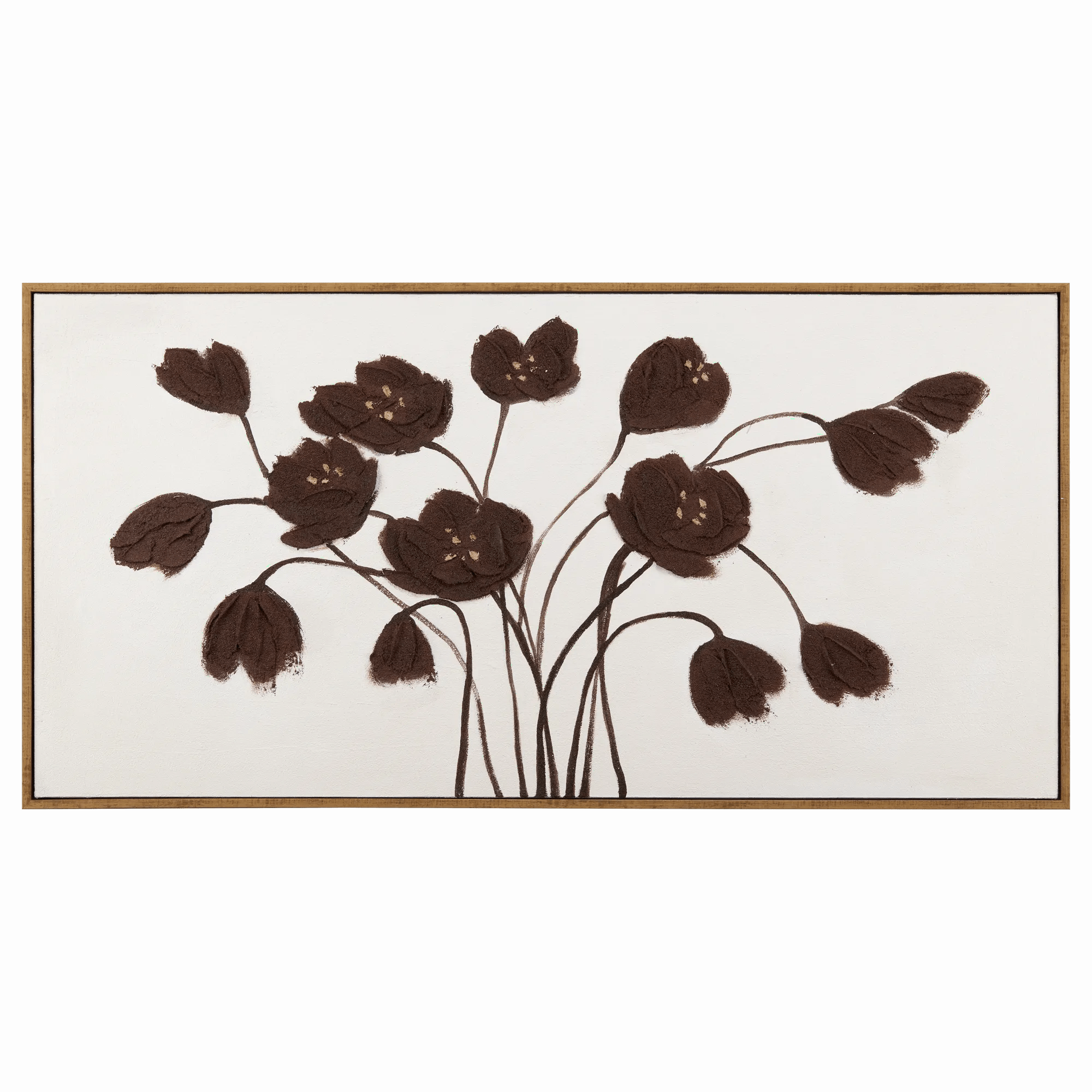 Tableau encadré peint à l'huile Fleurs de Bourgogne