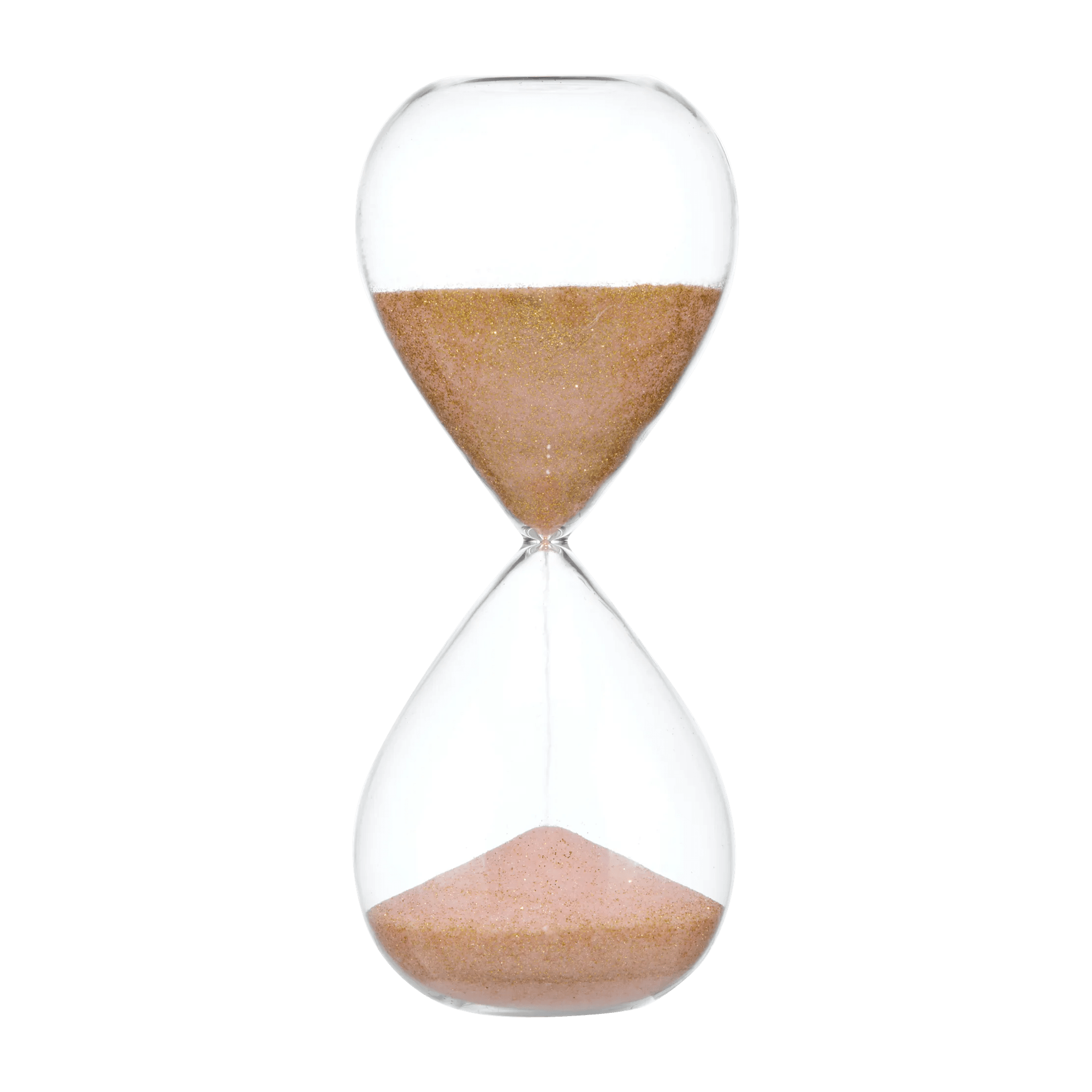 Sablier avec sable rose et or
