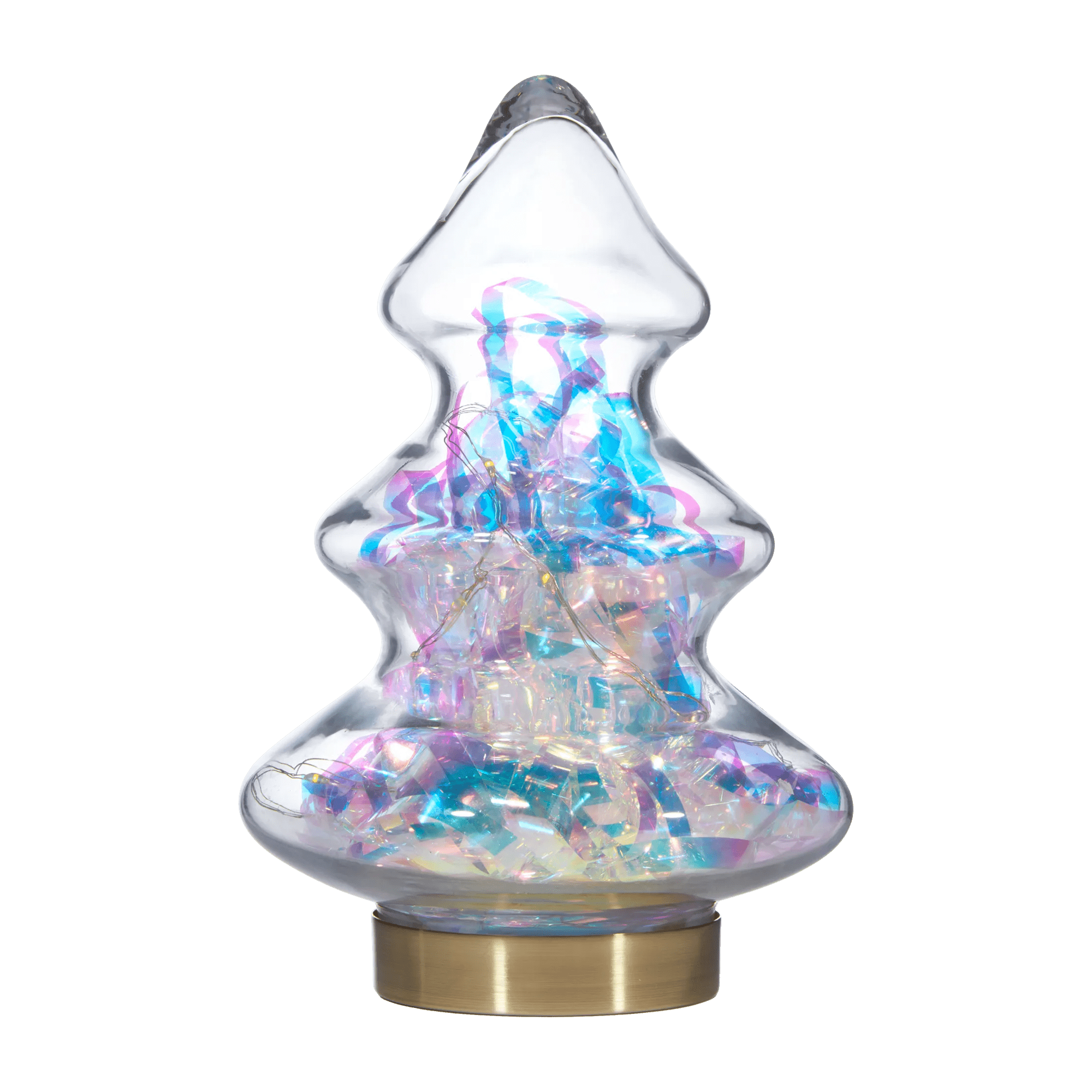 Glitter LED Glass Xmas Tree