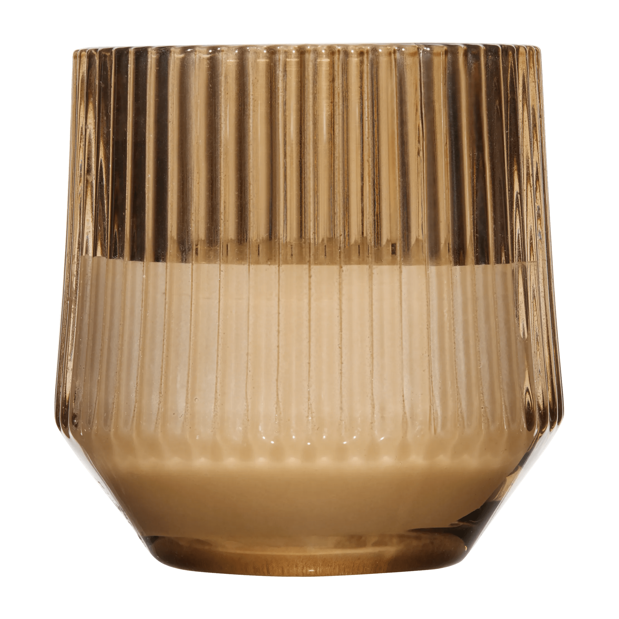 Bougie DEL en verre nervuré