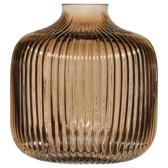 Vase décoratif en verre côtelé