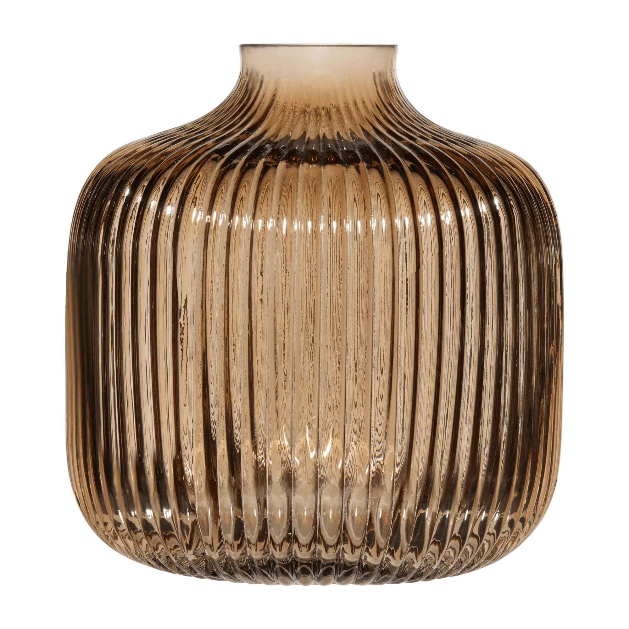 Ribbed Decorative Glass Vase