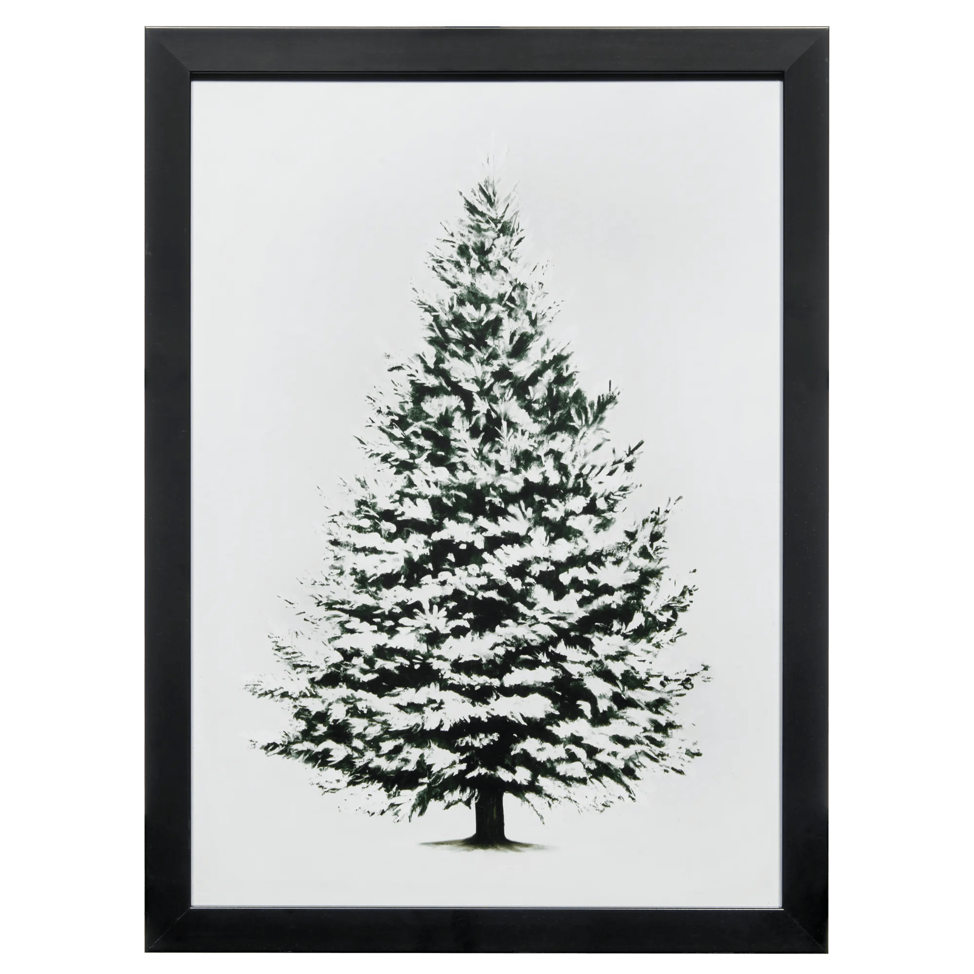 Art encadré sur toile d'arbre enneigé