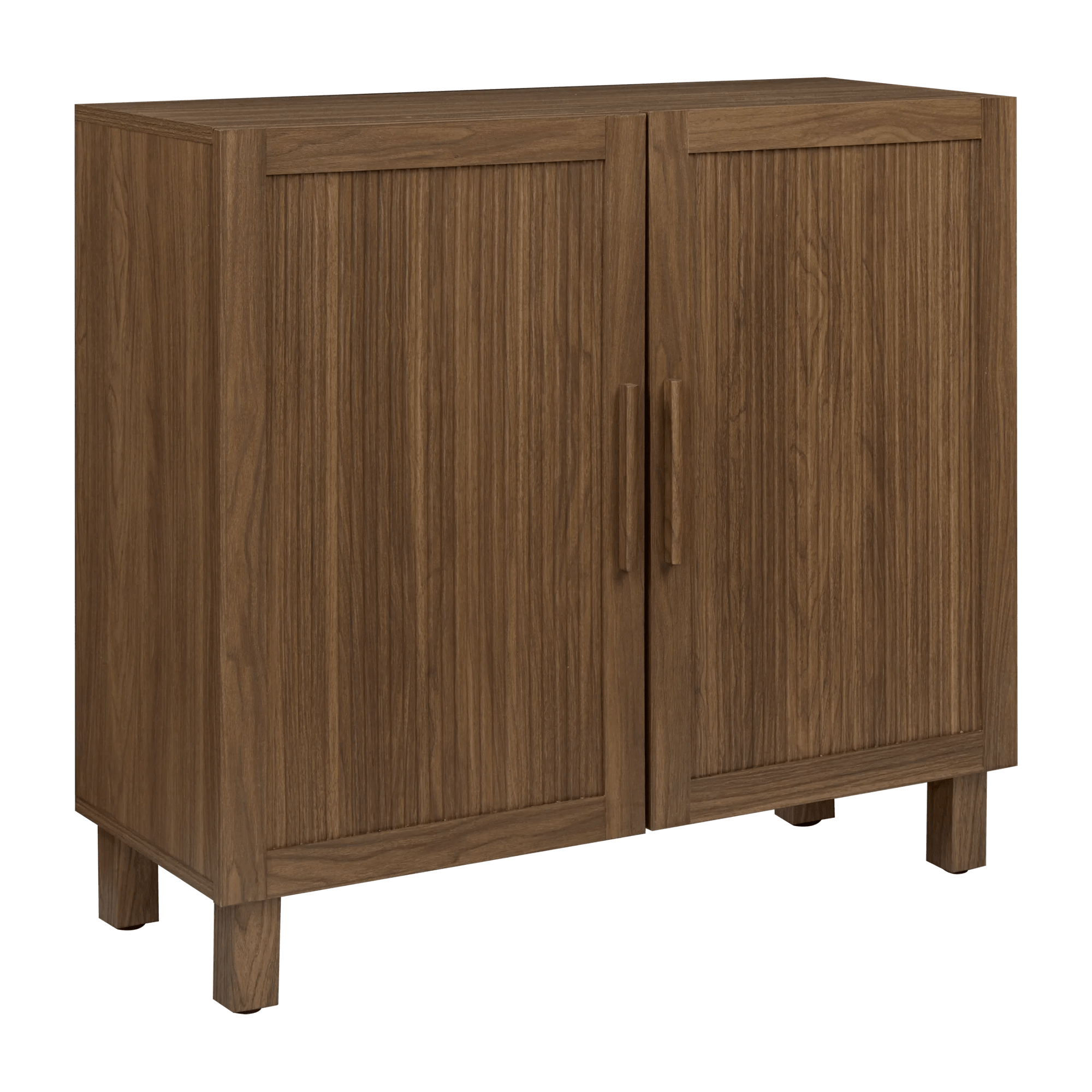 Buffet en placage de noyer à portes nervurées