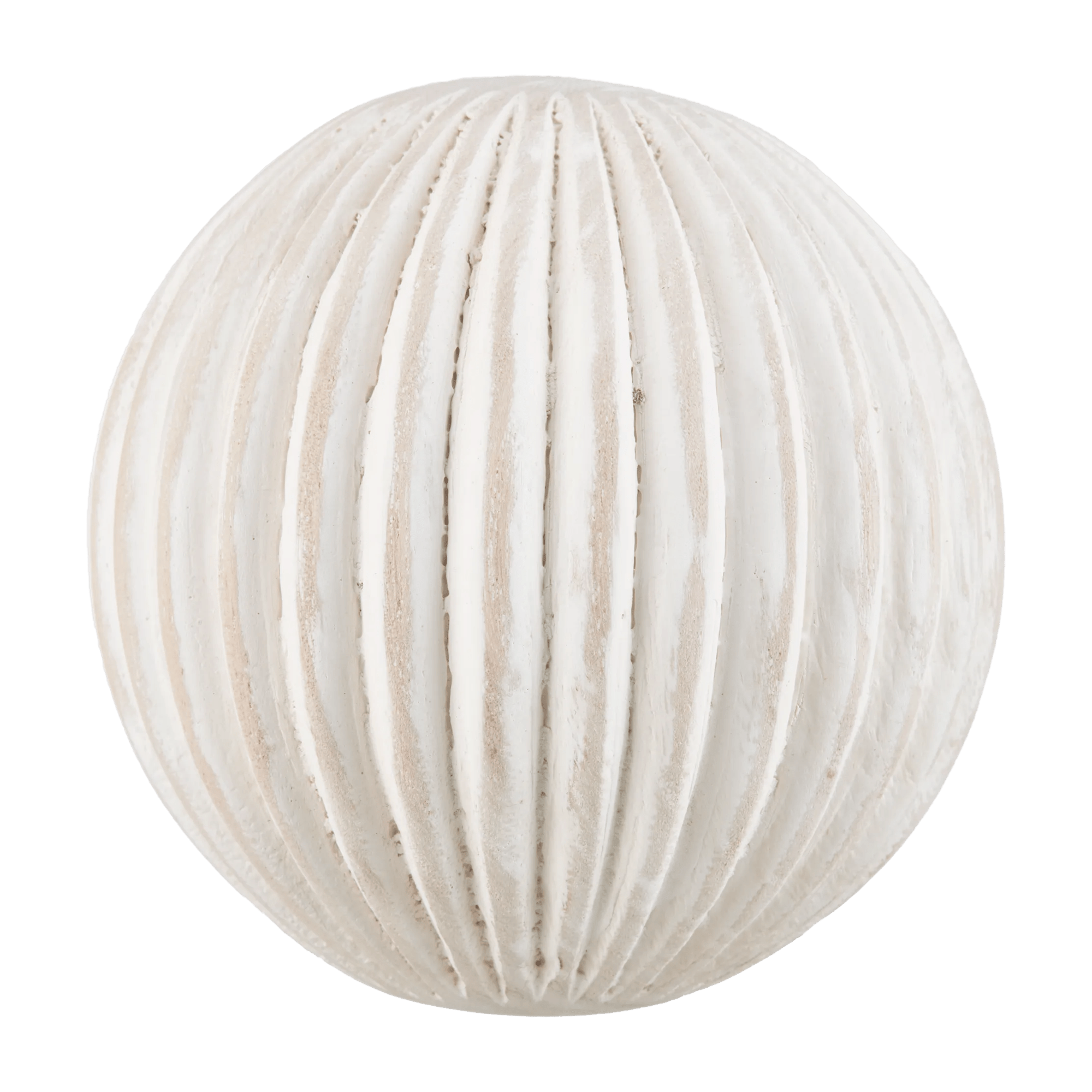 Boule déco en bois blanc