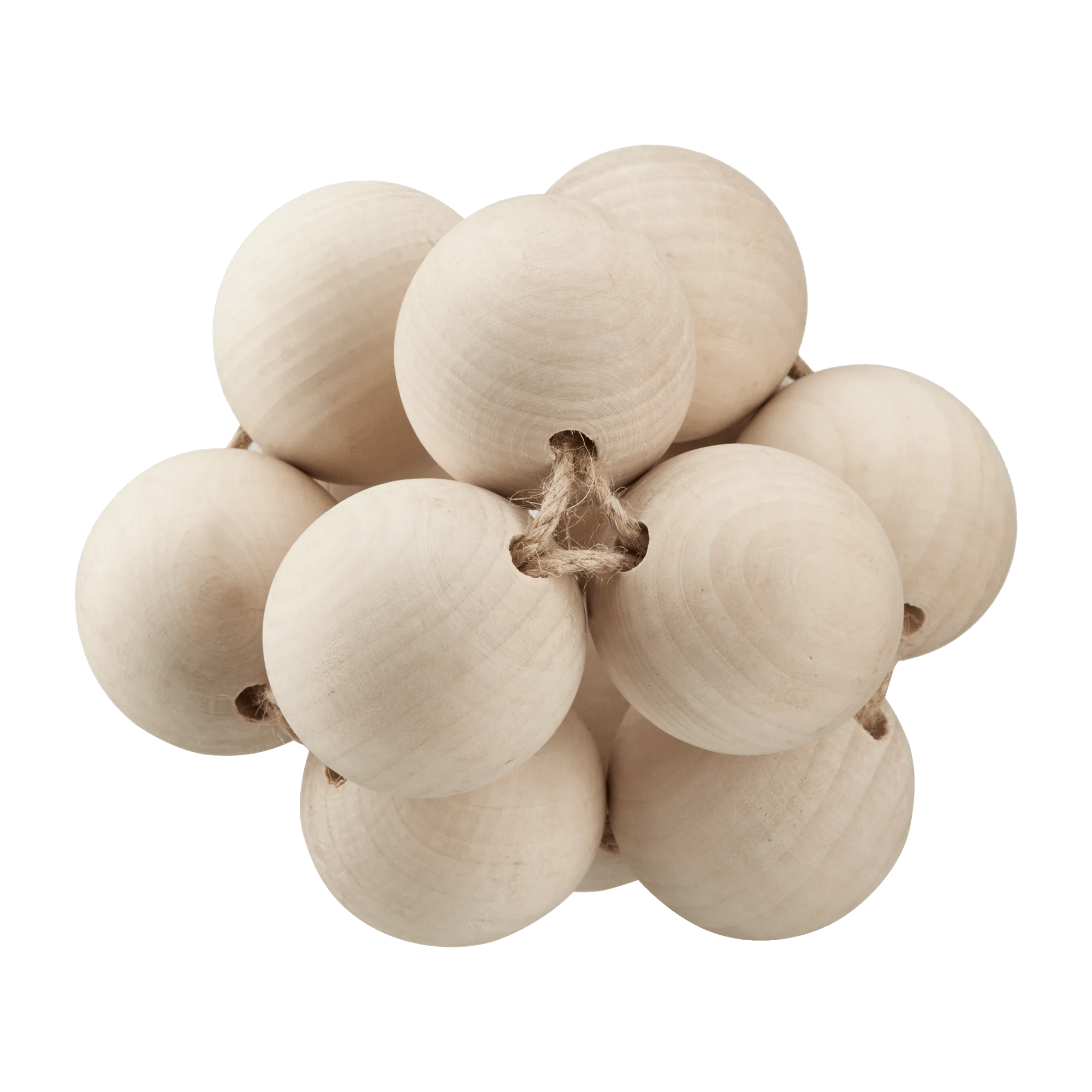 Boules décoratives en bois nouées