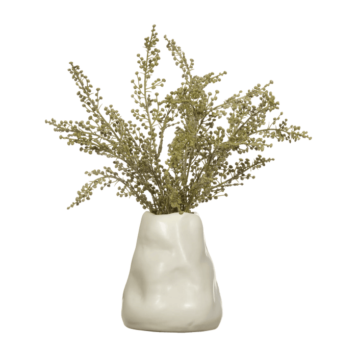 Artificial Stoebe in Ceramic Vase