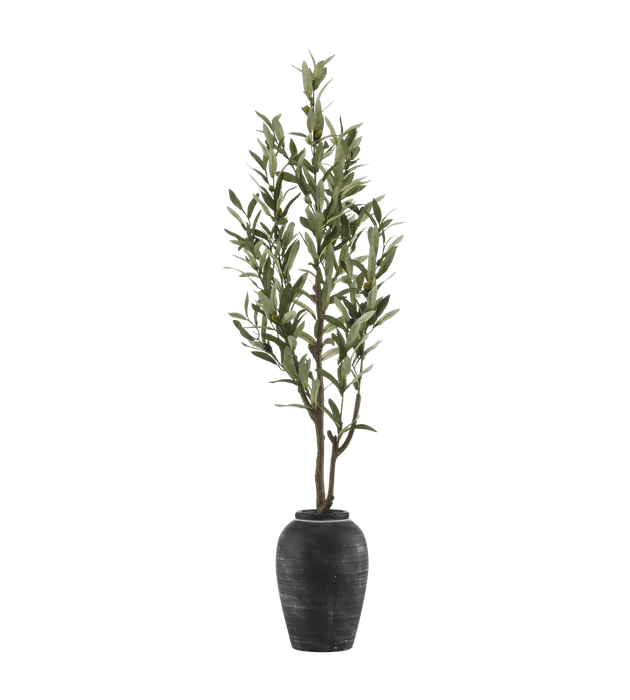 Artificial Olive Tree in Ceramic Vase
