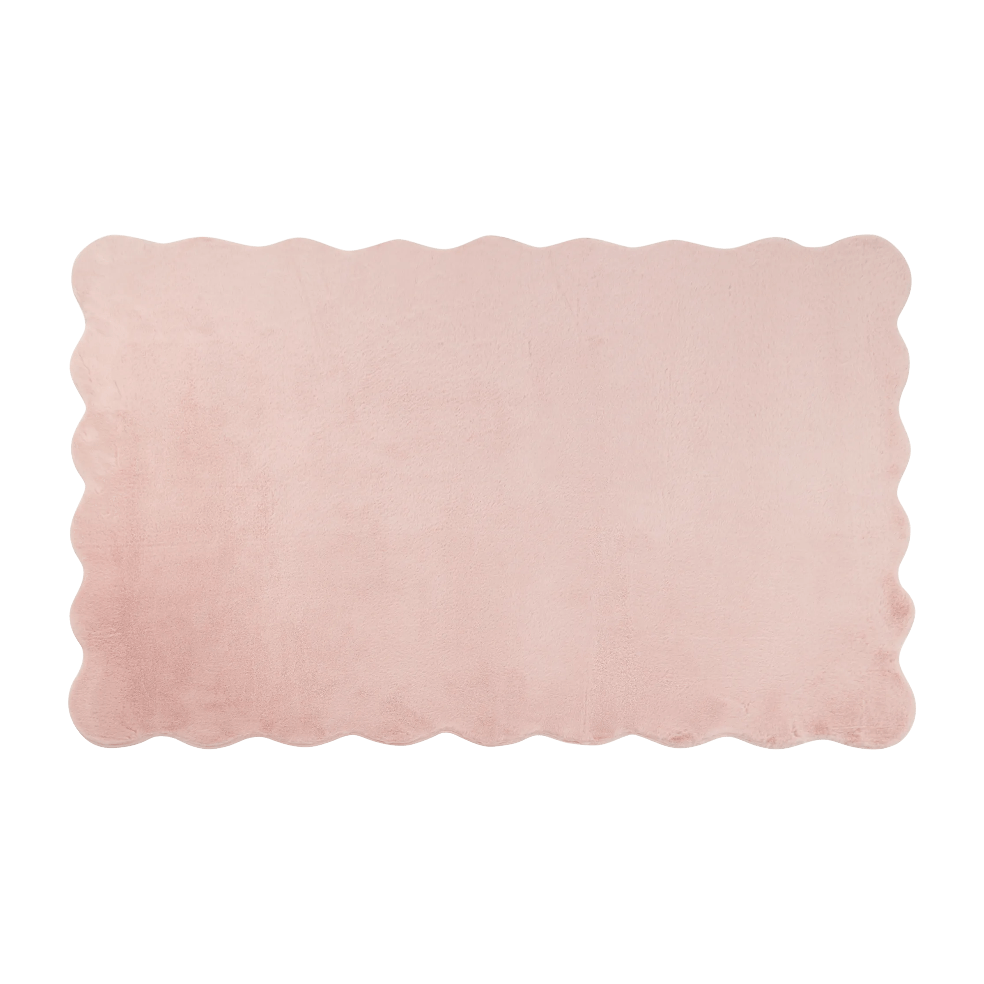 Scalloped Edge Faux Fur Rug