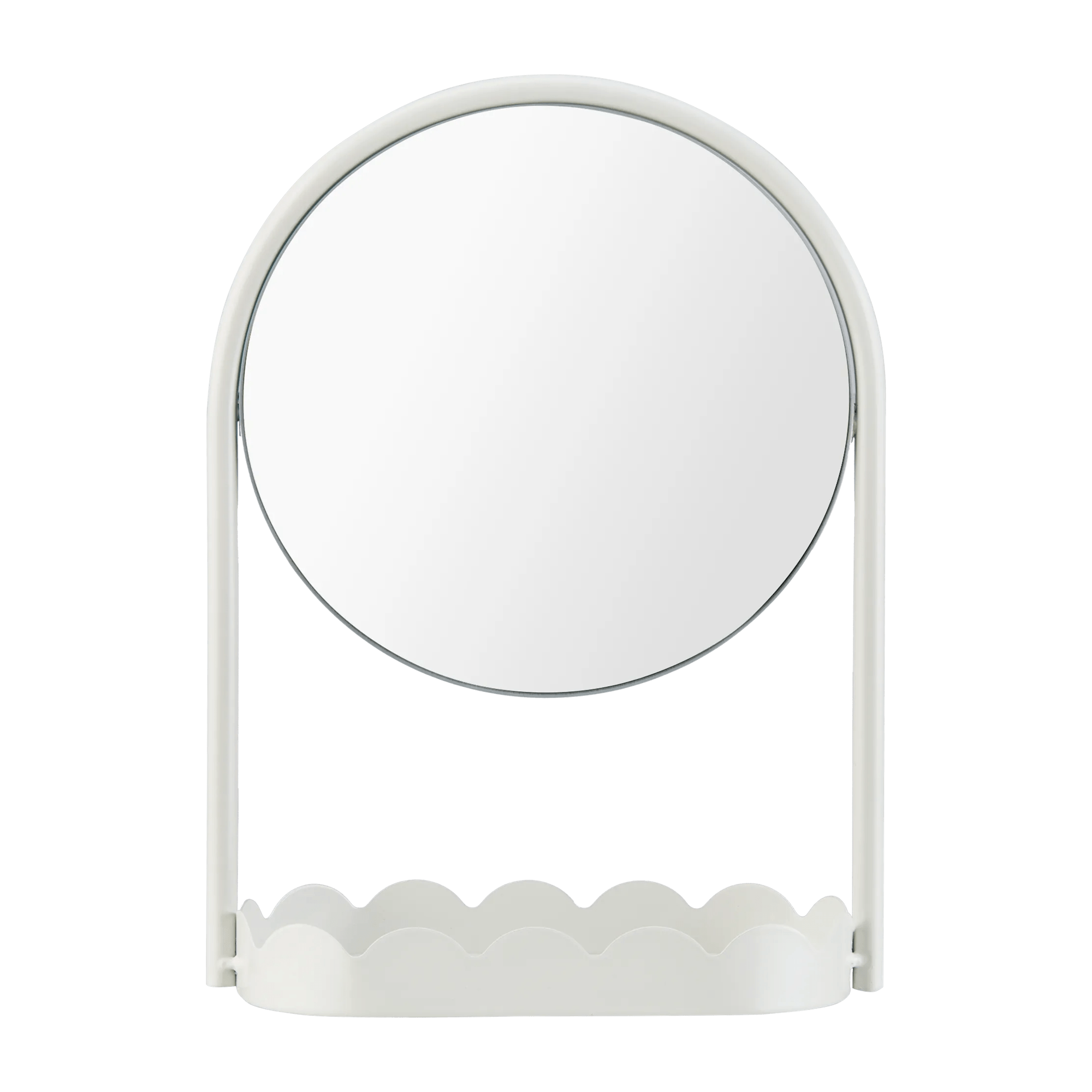 Table Mirror with Scalloped Base