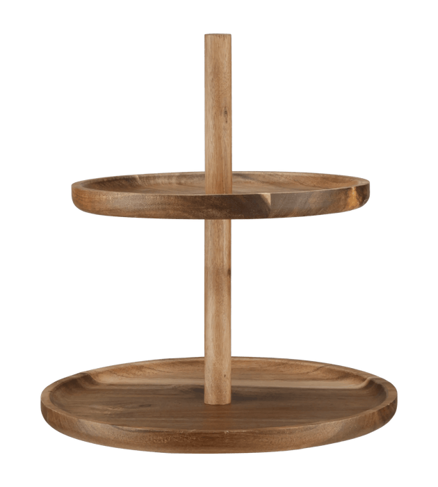 Two Tier Wood Serving Tray