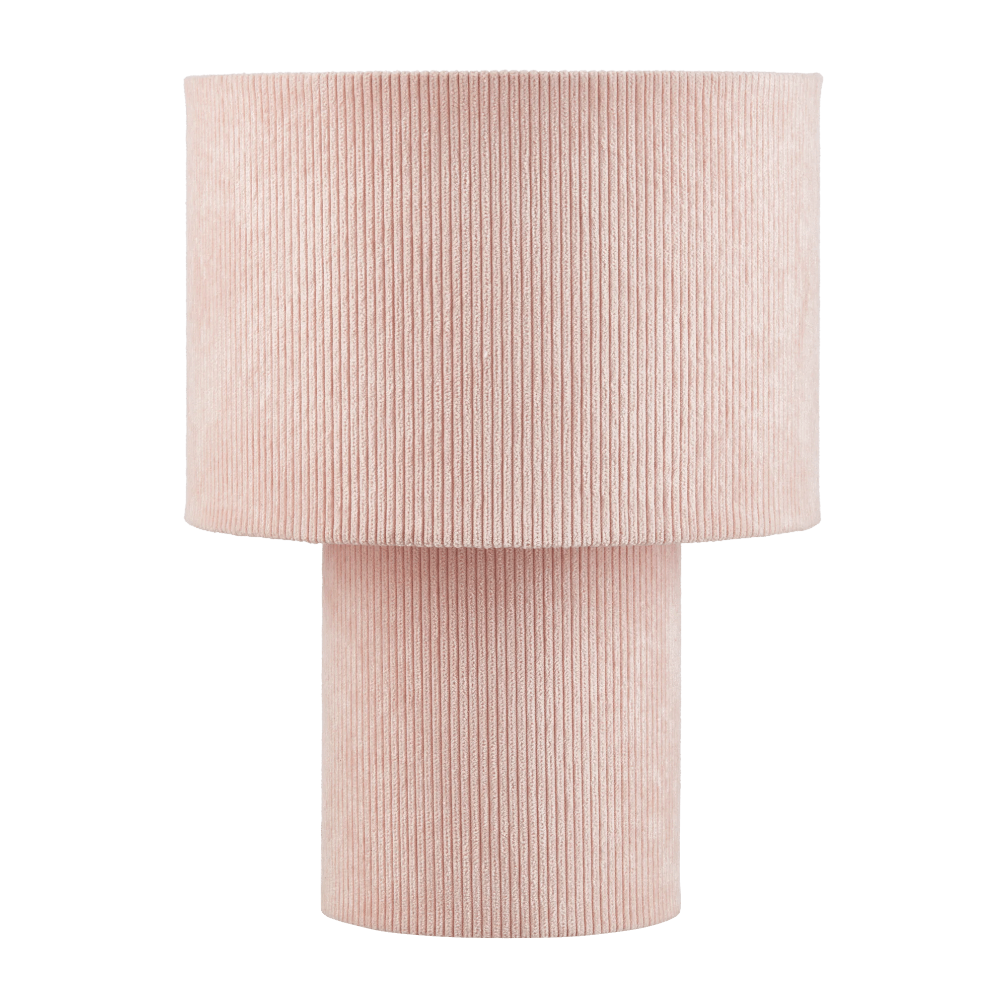 LAMPE DE TABLE EN VELOURS CÔTELÉ ROSE