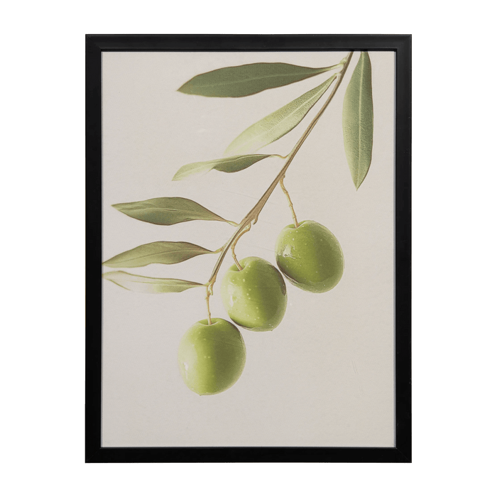 Cadre imprimé sur verre d'une branche d'olive