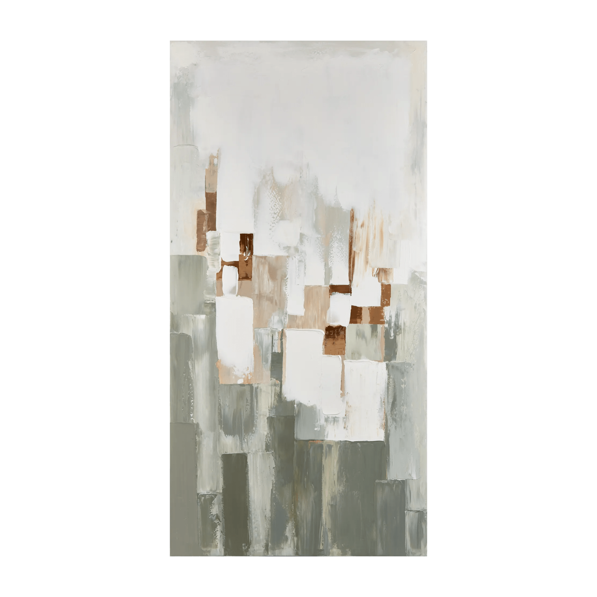 Green & Rust Abstract Oil Painting