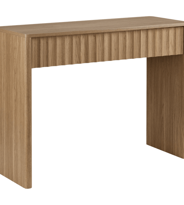 Wood console with ribbed drawer