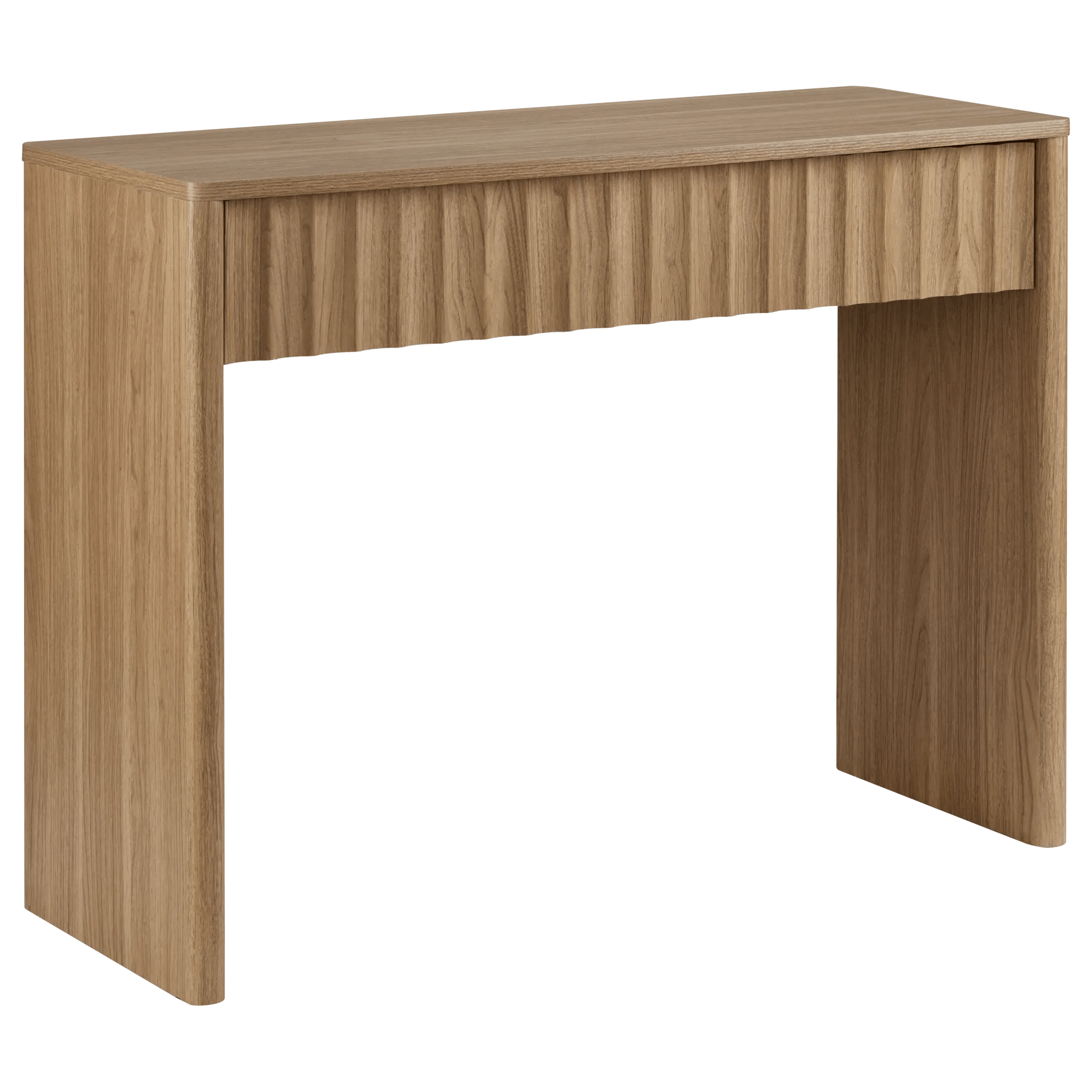 Wood console with ribbed drawer