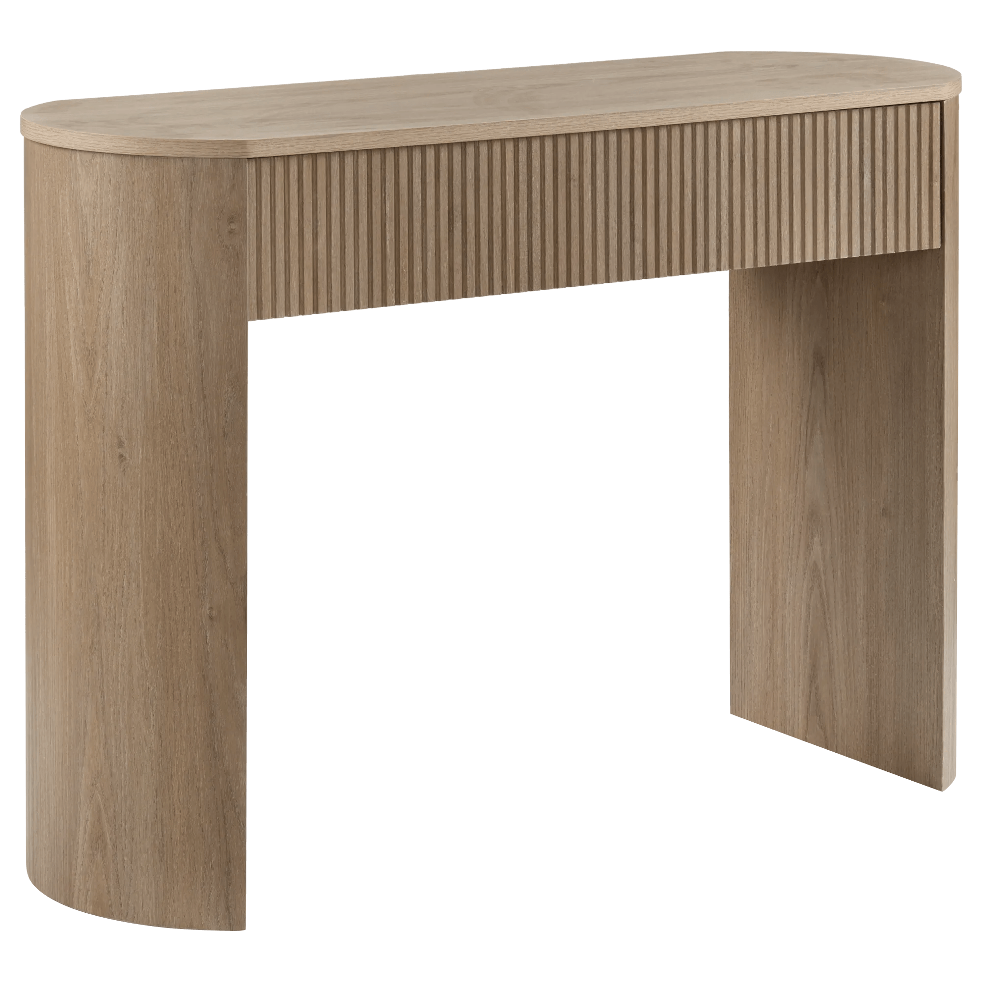Wood console with ribbed drawer