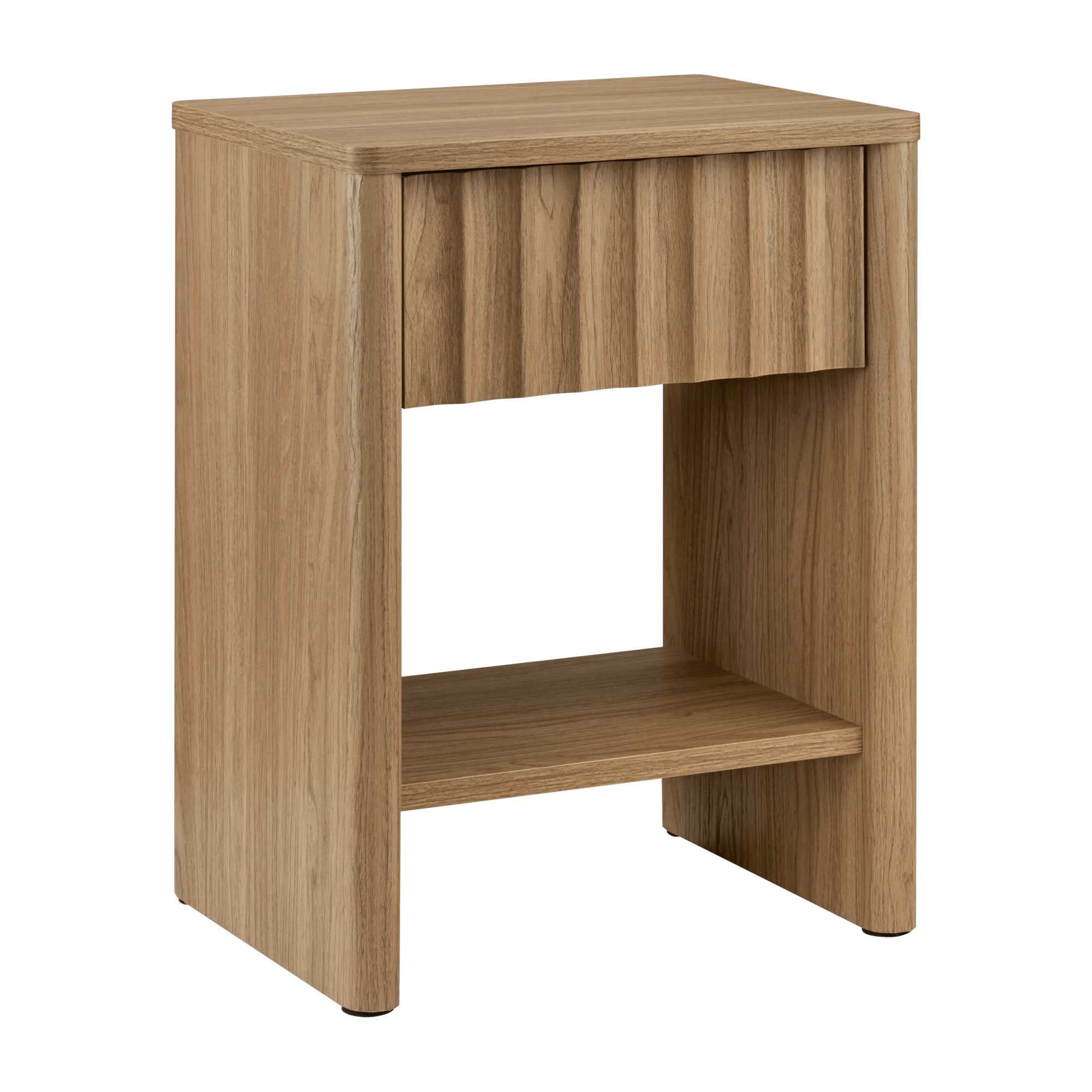 Table de chevet en bois nervuré