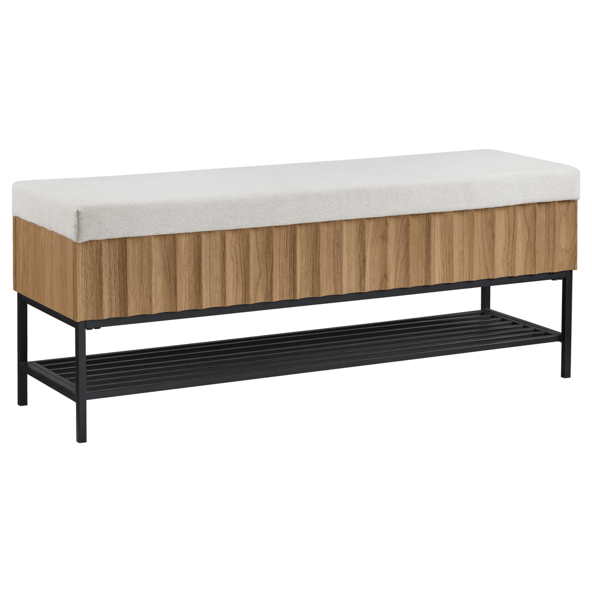Fabric and Wood Storage Bench – Bouclair