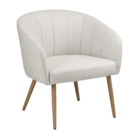 Chaise d'appoint en tissu et métal effet bois