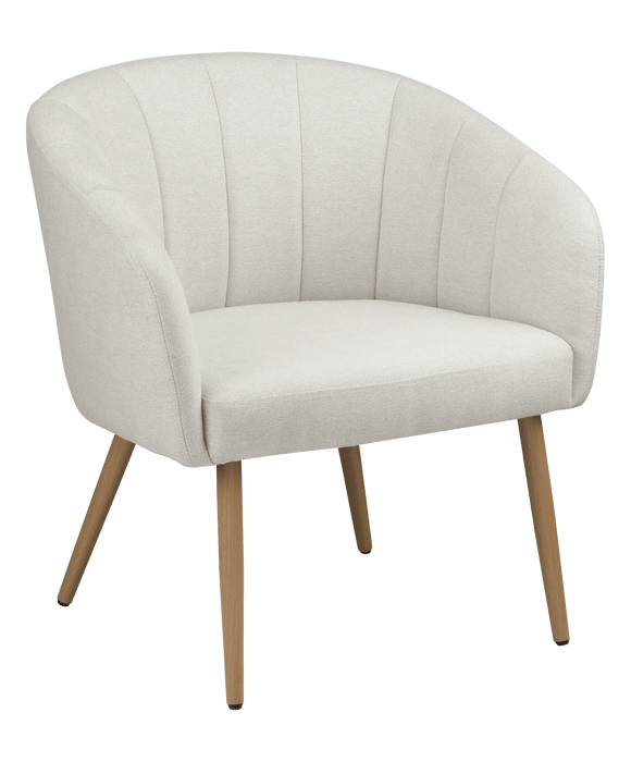 Chaise d'appoint en tissu et métal effet bois