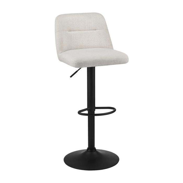 Tabouret de bar ajustable en tissu et métal