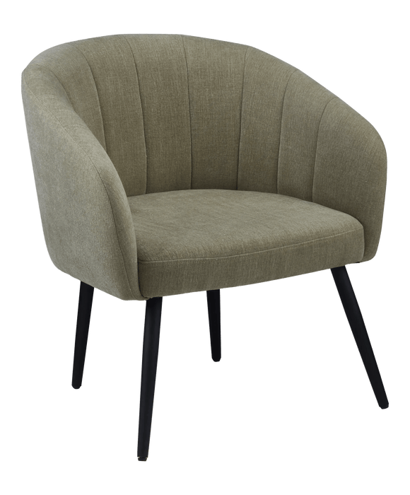 Chaise d'appoint en tissu et métal effet bois