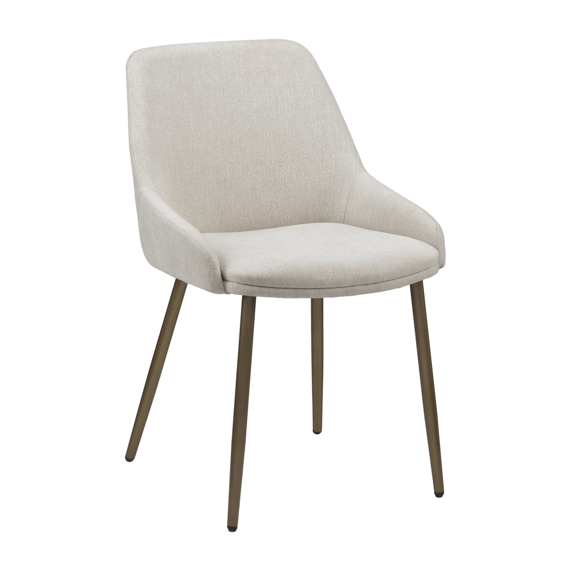 Cream Upholstered Chair with Gold Metal Legs