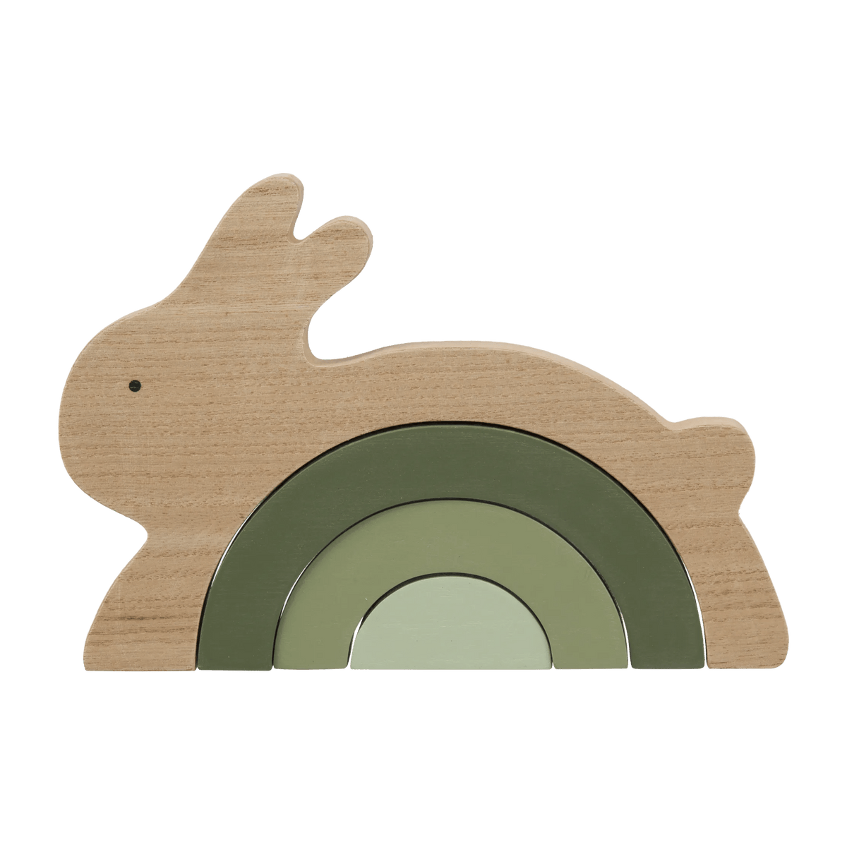 Décoration empilable lapin en bois