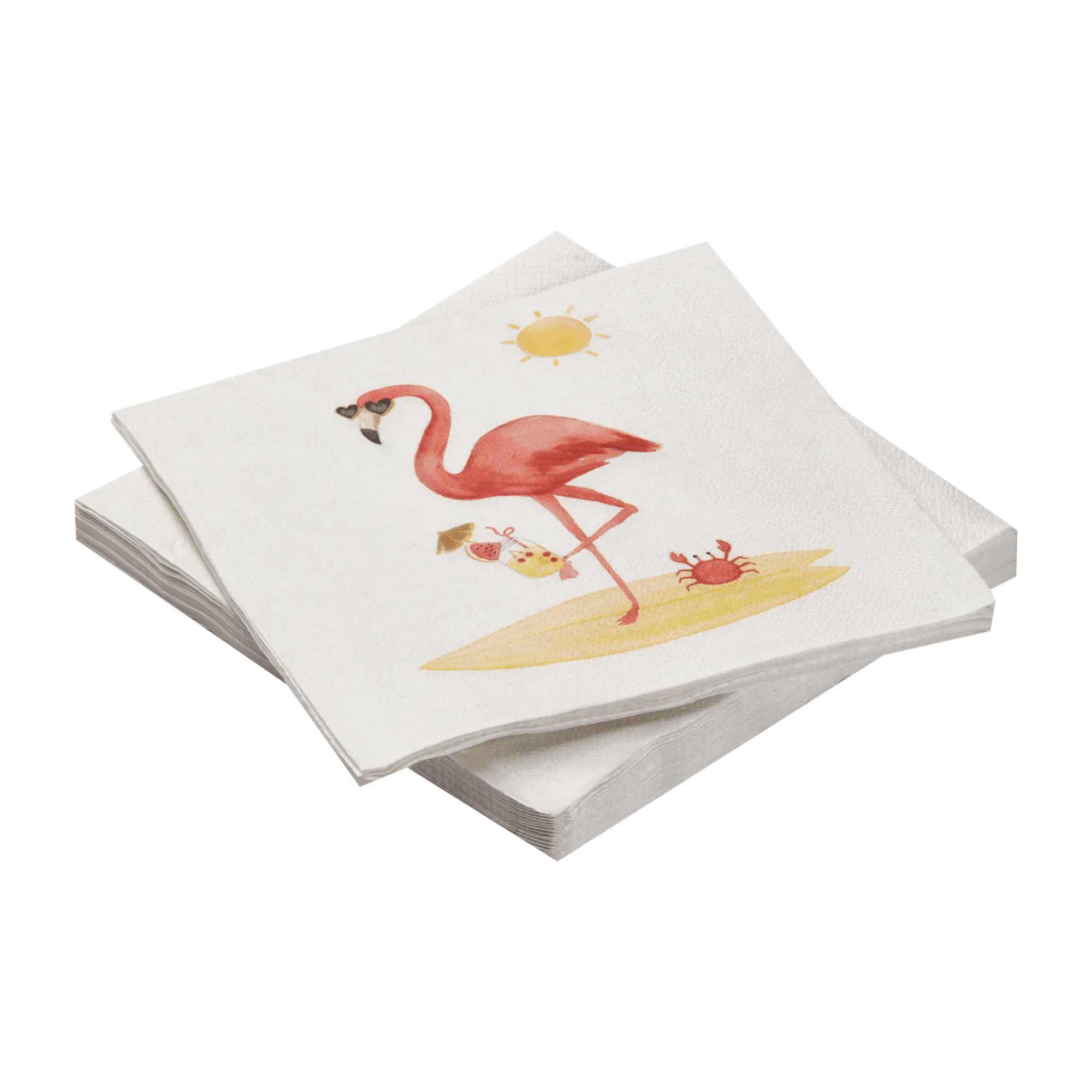 Serviettes en papier flamant rose