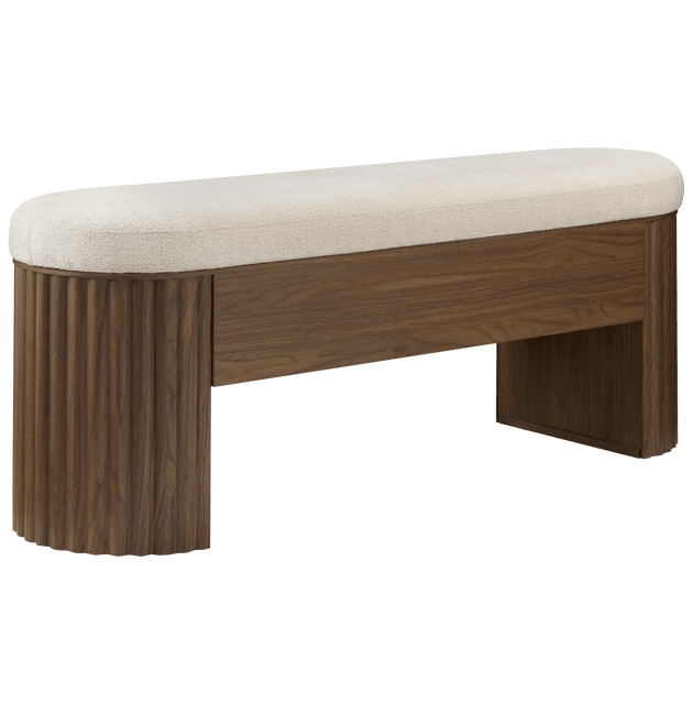 Cozy Wooden Bench with Soft Cushion