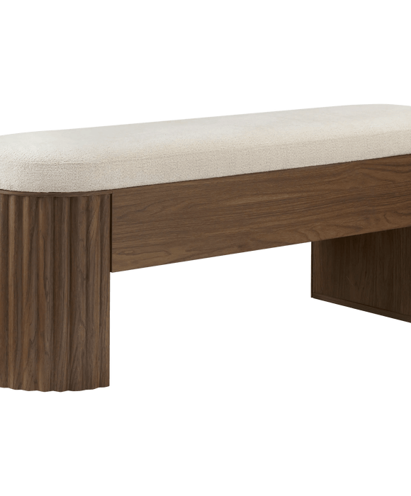 Banc Confortable en Bois et Tissu