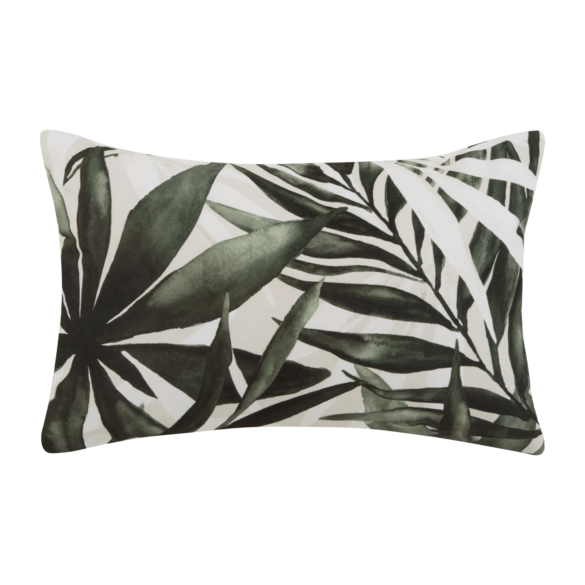 Coussin décoratif d'extérieur feuilles tropicales