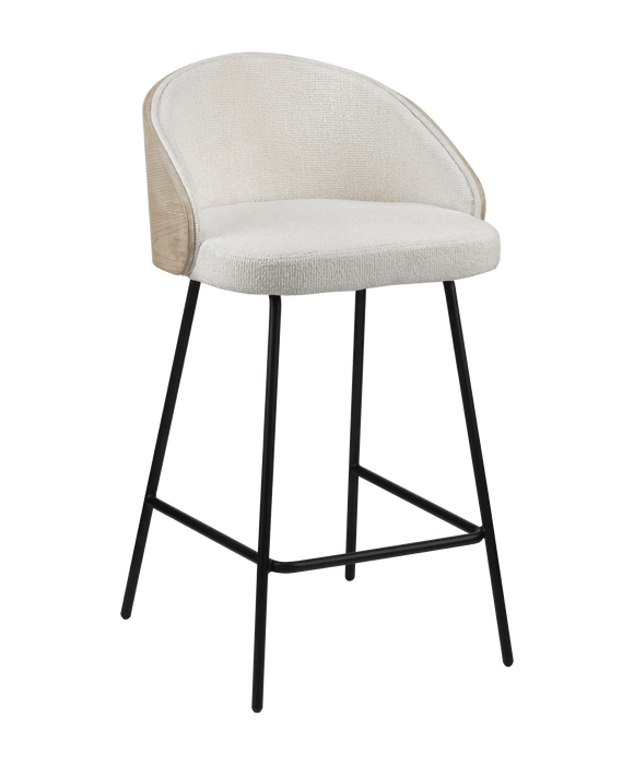 Tabouret de bar en bois et tissu